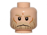 Minifigure, Head Tan Eyebrows and Beard, Cheek Lines and Frown Pattern (SW Rebel Trooper)