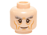 Minifigure, Head LotR Gandalf Thick Gray Eyebrows, Cheek Lines and Wrinkles Pattern