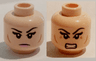 Minifigure, Head Dual Sided Female Black Eyebrows, Eyelashes, Pink Lips, Cheek Lines, Frown / Bared Teeth Pattern (Karai)