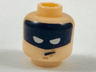 Minifigure, Head Black Headband with Squinted Batman Eyes, Worried Pattern