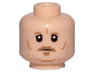 Minifigure, Head Dark Tan Eyebrows, Moustache, Goatee, Gray and Orange Stubble, Cheek Lines and Chin Dimple Pattern (SW Tobias Beckett)