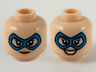 Minifigure, Head Dual Sided Female, Dark Azure Domino Mask, Medium Nougat Lips, Neutral / Smile Pattern
