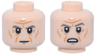 Minifigure, Head Dual Sided Dark Bluish Gray Eyebrows, Dark Orange Wrinkles, Stern / Open Mouth Scowl Pattern (Grand Moff Tarkin)