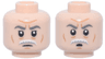 Minifigure, Head Dual Sided Dark Bluish Gray Eyebrows, White Bushy Moustache, Dark Orange Wrinkles, Frown / Pursed Mouth? Pattern (Colonel Wullf Yularen)