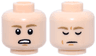 Minifigure, Head Dual Sided Dark Tan Eyebrows, 1 Dark Orange Chin Dimple, Concerned / Closed Eyes, Meditating Pattern (SW Luke Skywalker)