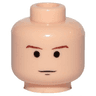 Minifigure, Head Brown Thin Eyebrows, Black Chin Dimple, Neutral Pattern