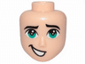 Mini Doll, Head Friends Male Large with Dark Turquoise Eyes and Lopsided Open Mouth Smile Pattern (Tempo)