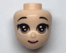 Mini Doll, Head Friends with Brown Large Eyes, Raised Eyebrows, Pink Lips and Closed Mouth Pattern (Belle)