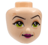 Mini Doll, Head Friends with Black Eyebrows, Lime Eyes, Magenta Lips, Medium Nougat Wrinkles Pattern