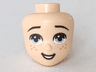 Mini Doll, Head Friends with Bright Light Blue Eyes, Smiling and Freckles Pattern