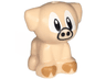 Dog, Friends Style, Puppy, Standing, Small with White Eyes and Pupils, Black Irises and Snout, Medium Nougat Toes Pattern (Sonic the Hedgehog Picky / Pig)