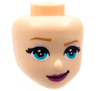 Mini Doll, Head Friends with Medium Nougat Eyebrows, Medium Azure Eyes and Magenta Lips with Smirk Pattern