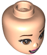 Mini Doll, Head Friends with Medium Nougat Eyes, Reddish Brown Eyebrows, Dark Pink Lips and Open Mouth Smile Pattern