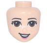 Mini Doll, Head Friends with Reddish Brown Eyes and Dark Pink Lips and Lopsided Smile Pattern