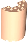 Cylinder Half 3 x 6 x 6 with 1 x 2 Cutout
