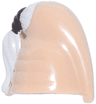 Minifigure, Headgear Head Top, SW Ceran Skull Top with White Ponytail Hair Ki-Adi-Mundi Pattern