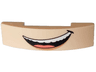 Slope, Curved 4 x 1 x 2/3 Double with Black Lopsided Open Mouth Smile with Top Teeth and Coral Tongue Pattern
