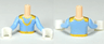 Torso Mini Doll Boy Bright Light Blue Top, Gold Necklace Pattern, Light Nougat Arms with Hands with Bright Light Blue Long Sleeves and White Gloves