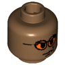 Minifigure, Head Glasses with Orange Sunglasses and Smirk Pattern