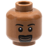 Minifigure, Head Male Eyebrows, White Pupils, Goatee and Grin Pattern