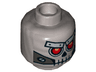 Minifigure, Head Alien Skull with Red Eyes, Metal Eyebrows with Rivets and Metal Jaw with Screws Pattern