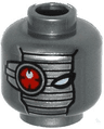 Minifigure, Head Alien with Mechanical Right Eye Red, Silver Face Mask Pattern
