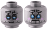 Minifigure, Head Dual Sided Alien with Robot Blue Eyes, Pink Cheeks, Smile / Scared Pattern