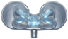 Minifigure, Mouse Ears with Small Pin with Molded Satin Trans-Clear Bow Pattern
