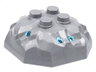 Rock 4 x 4 Octagonal Boulder, Top with Molded Trans-Light Blue Crystals Pattern
