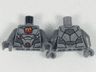 Torso Plate Armor, Red and Orange Window with Cyborg Cog, Red and Orange Lights Pattern / Dark Bluish Gray Arms / Dark Bluish Gray Hands
