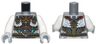 Torso Armor with Dark Red and Gold Plates, White Clouds, and Silver Dragon Head Pattern / White Arms / Light Bluish Gray Hands