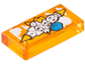 Tile 1 x 2 with Floating Castle in the Sky with Orange Roofs, White Clouds and Dark Azure Tree Pattern