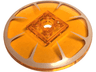 Dish 6 x 6 Inverted (Radar) - Solid Studs with White Orange Fruit Slice Albedo Pattern