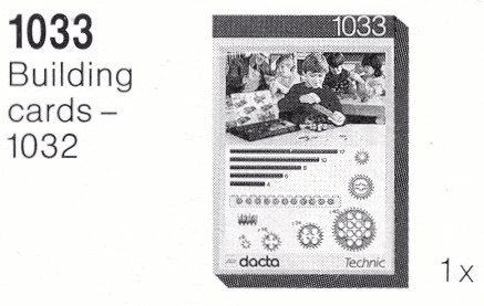 LEGO Building Cards for Set 1032 (1033-1) set, 1985