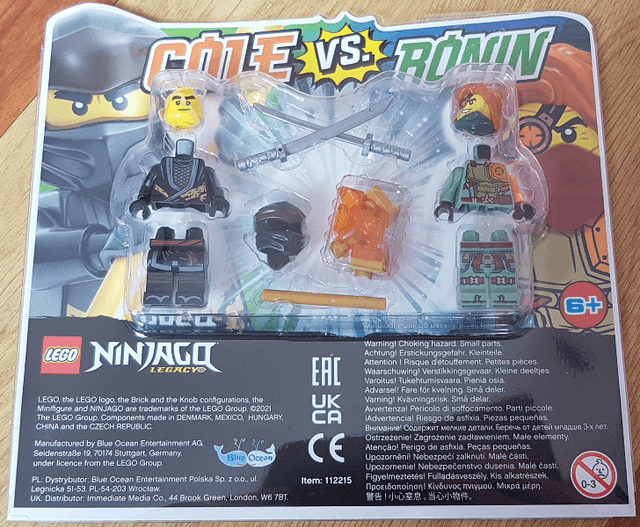 LEGO Cole vs. Ronin blister pack (112215-1) set, 2021
