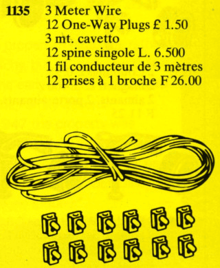 LEGO Battery Cable Kit: 12 Connectors, 3m Cable (1135-1) set, 1981