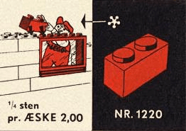 LEGO 1 x 2 Bricks (1220-2) set, 1955