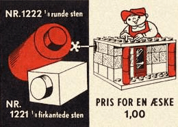 LEGO 1 x 1 Bricks (1221-2) set, 1955