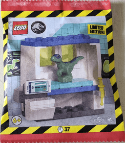 LEGO Baby Raptor with DNA Lab Cabinet paper bag (122404-1) set