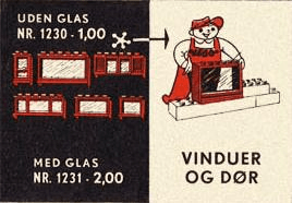 LEGO Windows and Door without Glass (1230-2) set, 1955