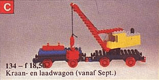 LEGO Mobile Crane and Waggon (134-1) set, 1975