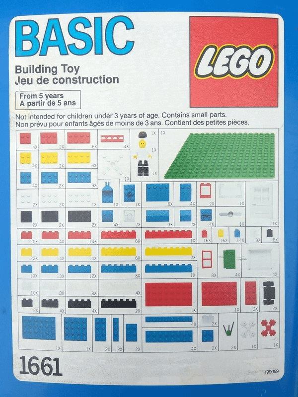 LEGO Basic Building Set in Bucket (1661-2) set, 1989