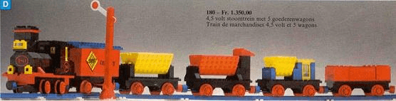 LEGO Train with 5 Wagons and Circle of Track (180-1) set, 1972