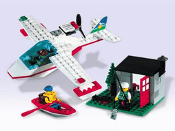 Sea Plane with Hut and Boat