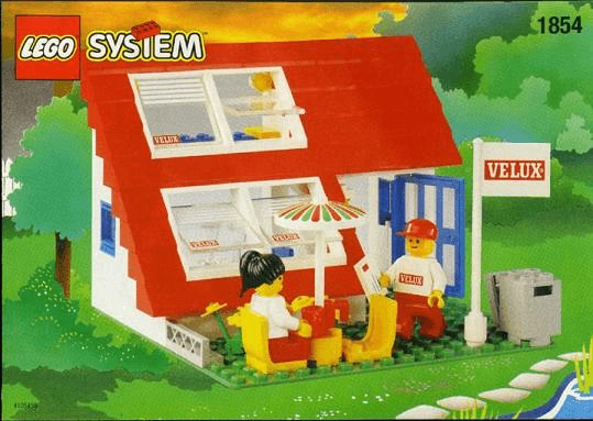 LEGO House with Roof-Windows ( Velux ) (1854-1) set, 1996