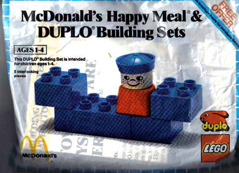 LEGO McDonald's Happy Meal & Duplo Building Sets polybag (1919-1) set, 1983