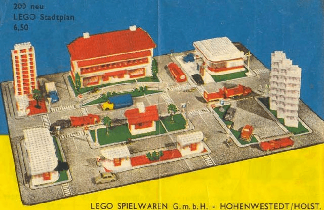 LEGO Town Plan Board, Continental European Cardboard Version (200-4) set, 1959