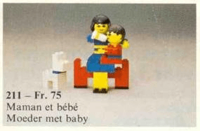 LEGO Mother and Baby with Dog (211-1) set, 1976