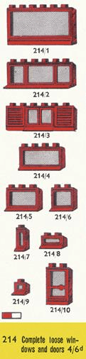 LEGO Ten Windows and Doors, White (214-3) set, 1958