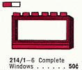 LEGO 1 x 6 x 3 Window with Frame (214.1-1) set